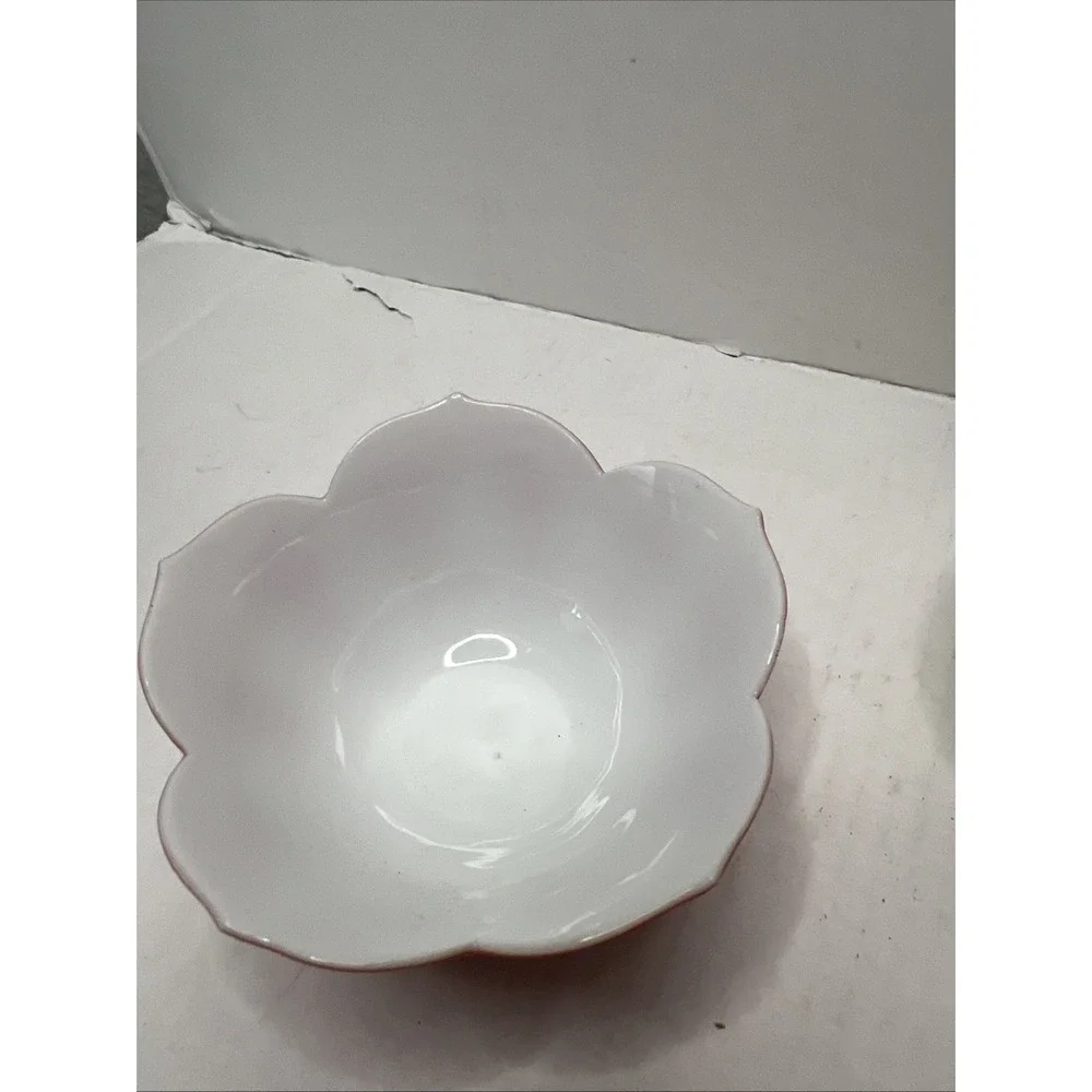 Vintage - LOTUS FLOWER MCM - Rice & Condiment Bowls - SET OF 3 Red White Black